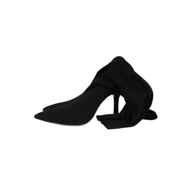 Rene Caovilla Womens Crystal Sock Boots US 7.5 EU 37.5 Black Pointed Toe Pumps